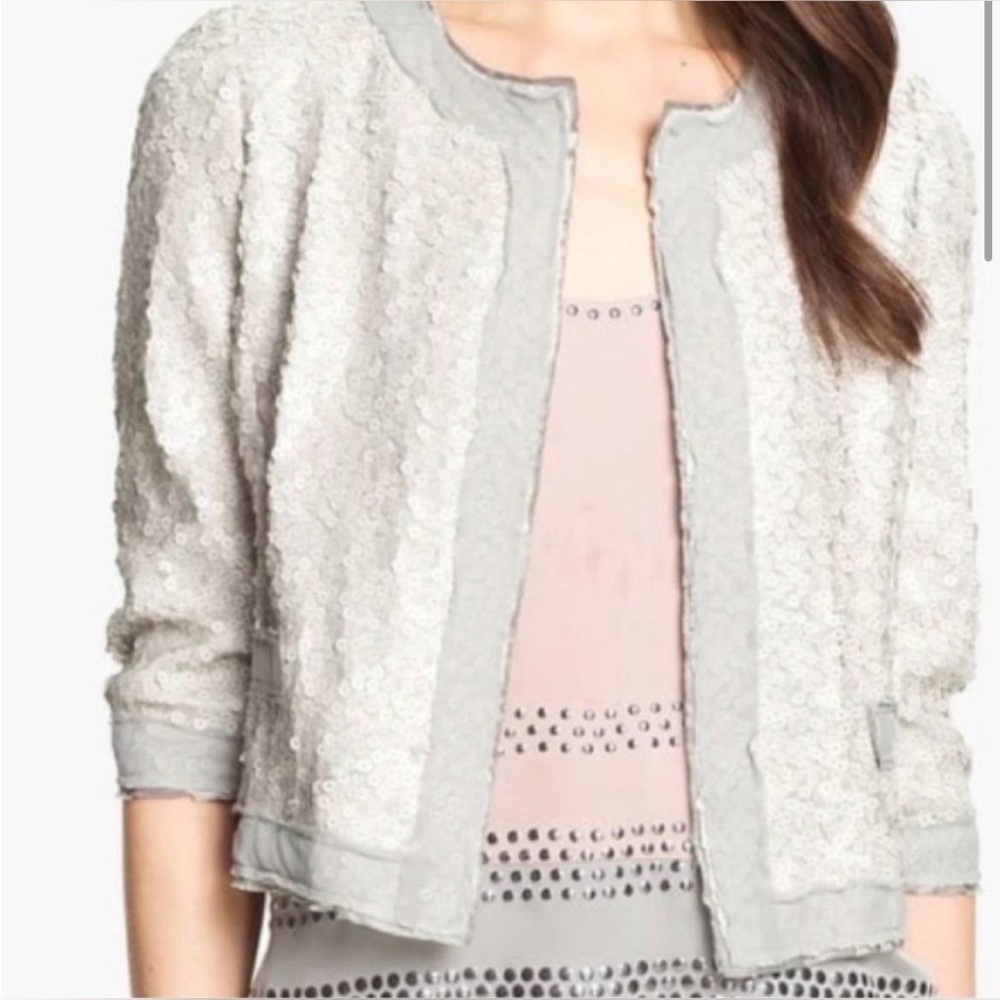 Milly of New York - Adriana Sequin Bone Jacket - Size 4 - EUC